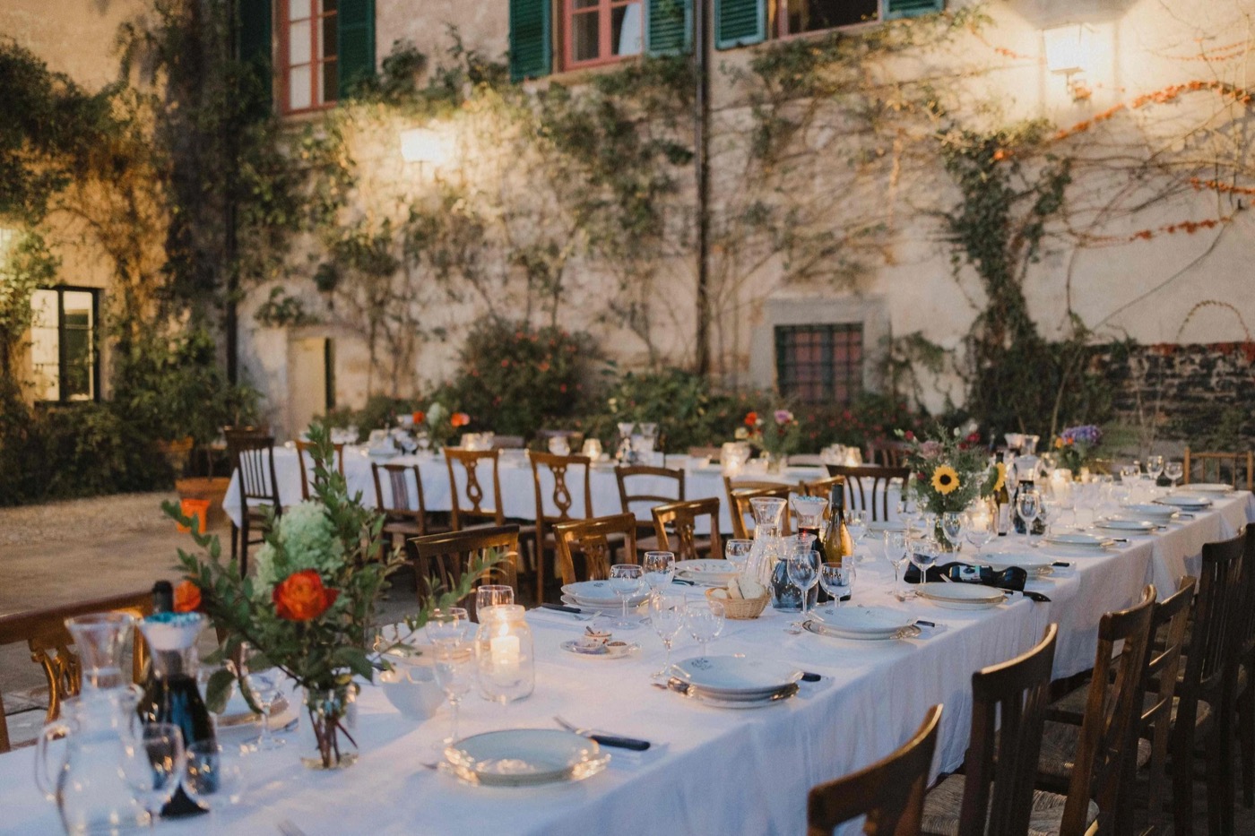 Dinner in the villa courtyard