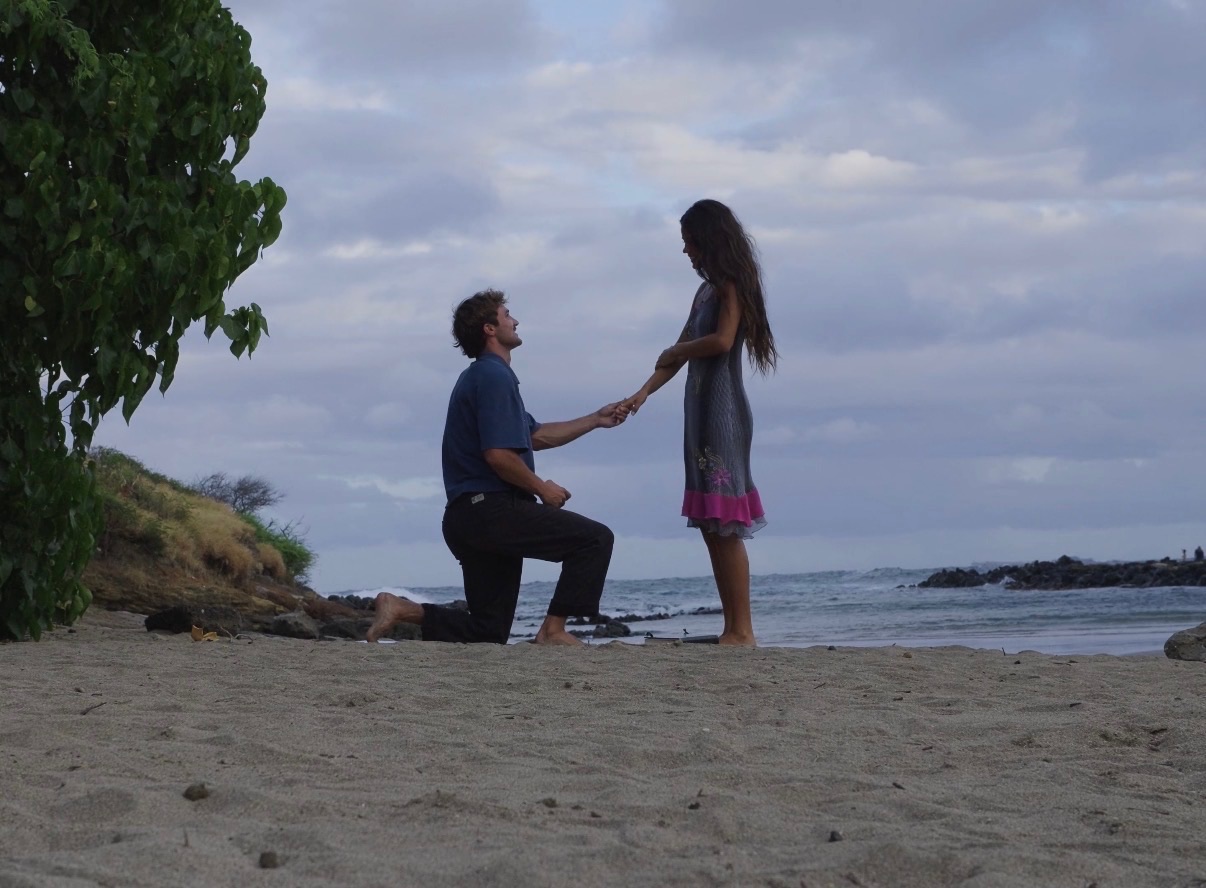 The proposal on the beach