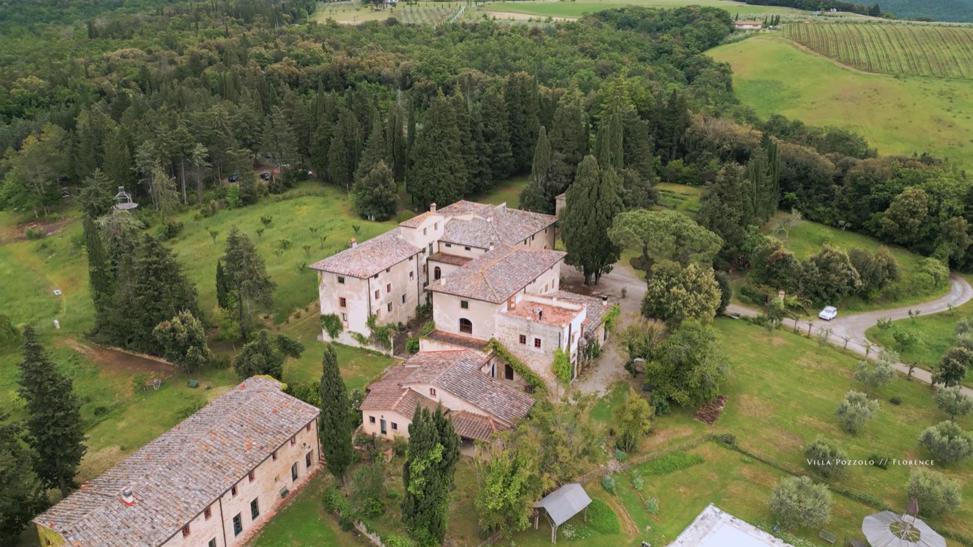Villa Pozzolo estate from above